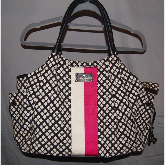 kate spade Handbags - Kate Spade Stevie Pink Black & Cream Diaper Bag